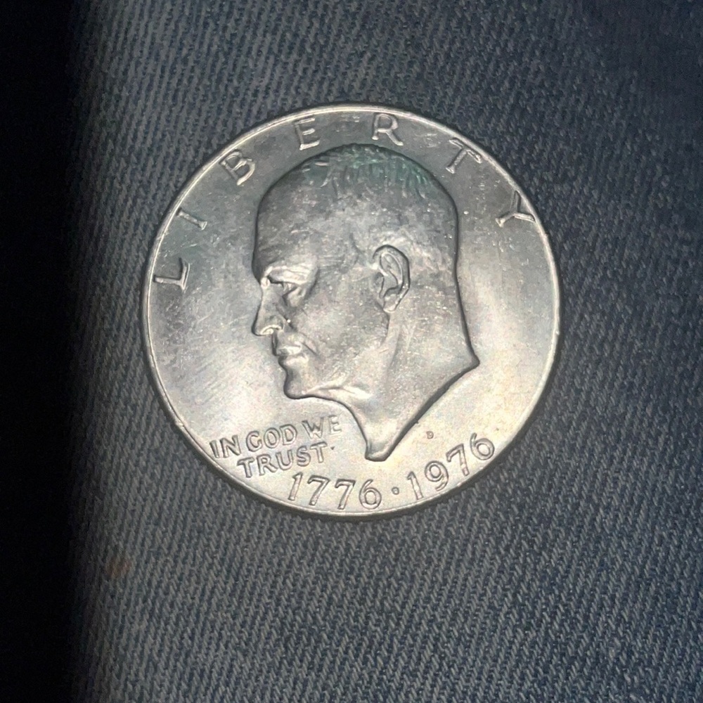 1776~1976 D Eisenhower Liberty Bell Moon Silver One Dollar US Bicentennial Coin!